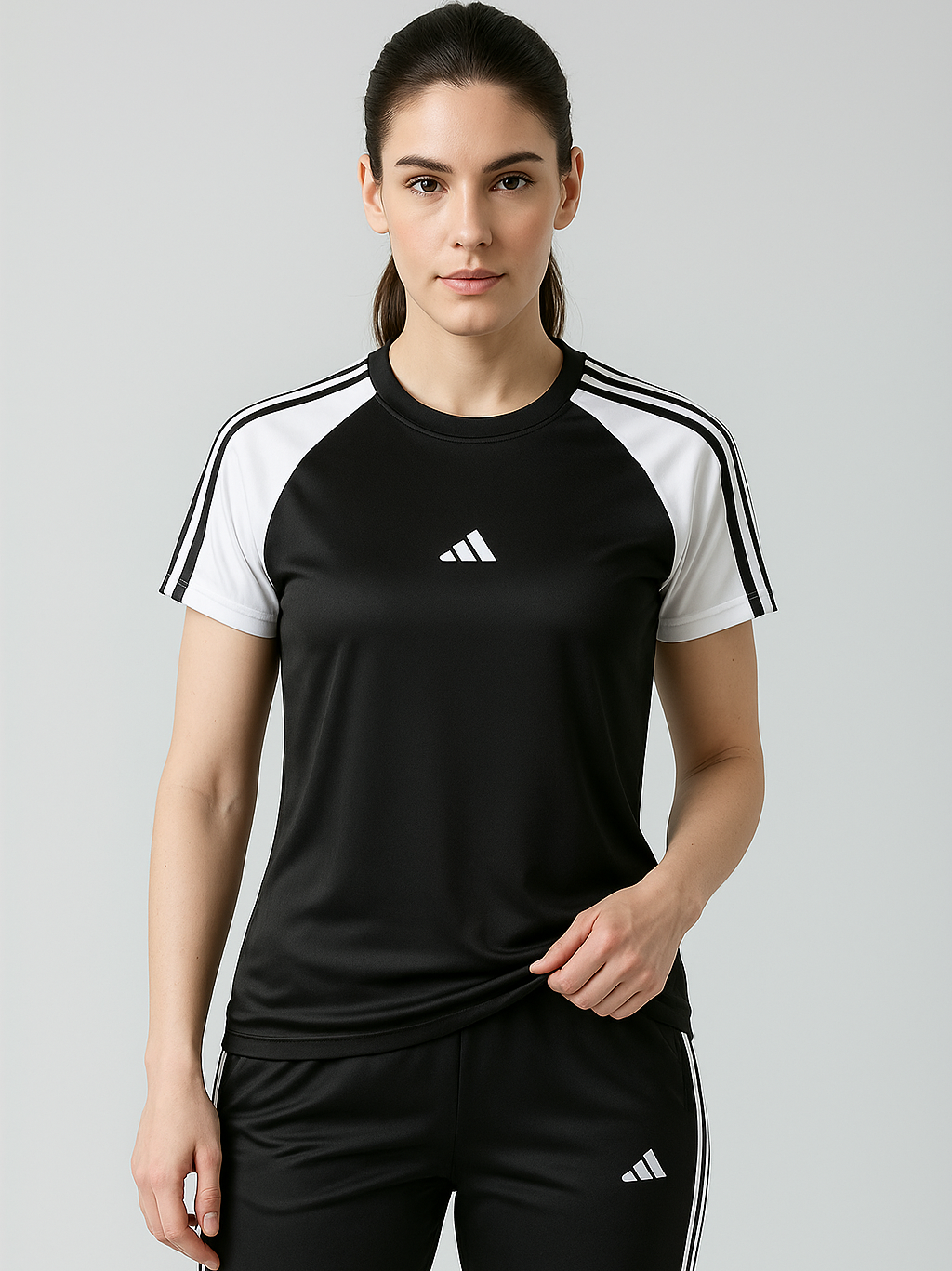 Girls Summer Tracksuit – Black & White | Lightweight & Trendy Women’s Sportswear